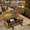 Wooden Wine and Whiskey Gift Box – Rustic Brown Box with Locking Latch and Leather Straps, Ideal for Christmas, Weddings, Champagne, or Beer Gifts (14 × 5 × 5 Inches)